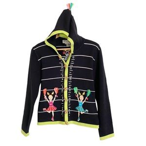 Jack B. Quick petites football cheerleader fun art to wear hoodie cardigan PM